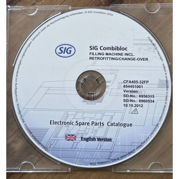 SIG Combibloc Filling Machine CFA405-32FP Electronic Spare Parts Catalogue Disc - Picture 4 of 5